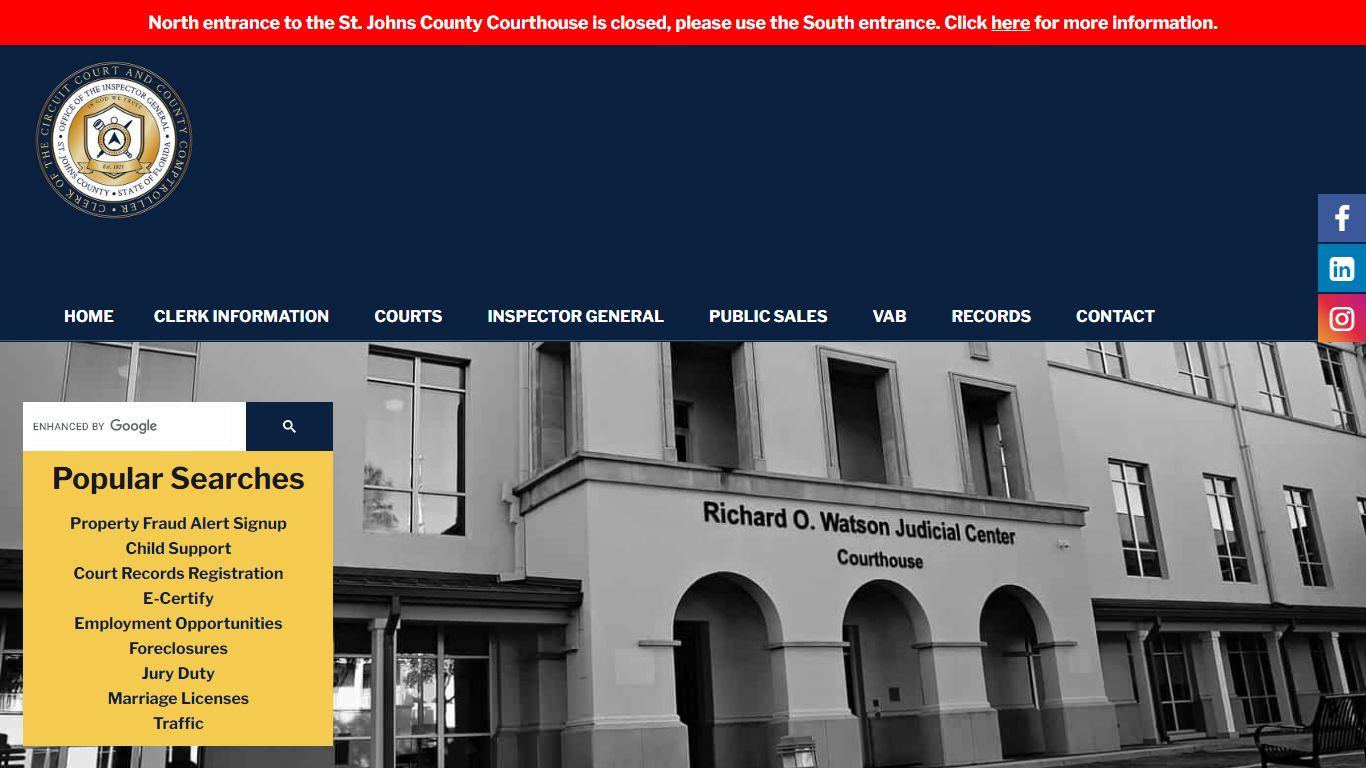 Saint Johns County Clerk of Court & Comptroller - Saint Johns, FL